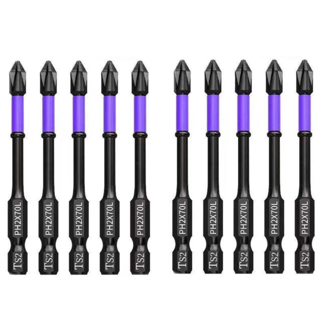 5-60PCS PH2 Set di punte per avvitatore a percussione Set di cacciaviti a croce magnetici Set di punte per trapano a percussione Vite Cacciavite a croce antiscivolo in acciaio legato