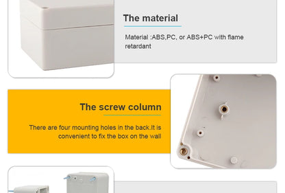Scatola di giunzione in plastica ABS serie F Cavo a vite Scatola di giunzione impermeabile personalizzata Custodia per scatola di giunzione elettrica esterna Ip66