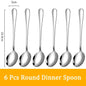 Set di posate da 24 pezzi in acciaio inossidabile, set di stoviglie, cucchiaio e forchetta, coltello, forchetta, cucchiaio da dessert, cucchiaio da tè
