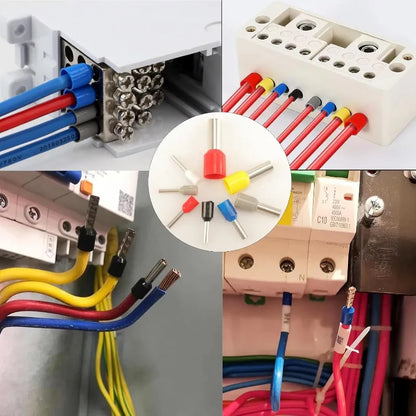Connettori per cavi elettrici all'ingrosso, scatola di terminali a crimpare a freddo, set di giunzioni per cavi, terminali tubolari a crimpare per cablaggio fai-da-te
