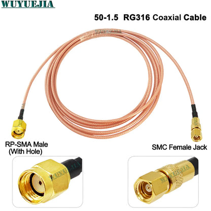 Linea di collegamento SMA a SMC Interfaccia RF SMC Spina maschio SMA a prolunga jack femmina SMC Cavo coassiale adattatore RF 50-1,5 RG-316