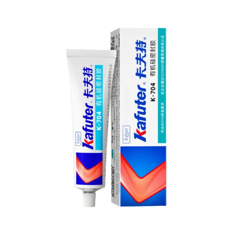 Kafuter K-704 Sigillante Siliconico a Polimerizzazione Neutra, Adesivo Impermeabile RTV per Sigillatura di Vetro, Metallo e Ceramica