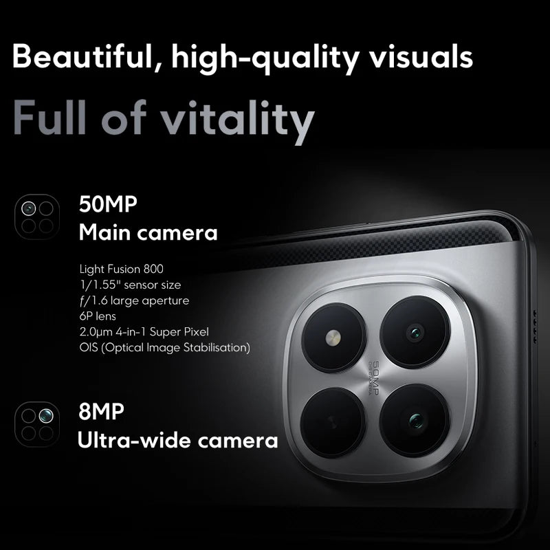 POCO M8 Pro 5G Versione Globale Snapdragon ®   Smartphone 7s Gen 4 con Display AMOLED da 6,83 Pollici 1,5K, Batteria Massiccia da 6500mAh e NFC