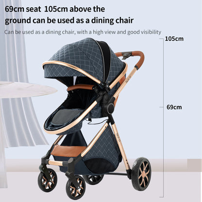 Passeggino Magic ZC 3 in 1, Sistema da Viaggio Compatto e Pieghevole con Navicella, Seggiolino Auto per Neonati e Seduta Reversibile, Carrozzina High Landscape, Ruote Ammortizzate, Manubrio Regolabile, Chiusura con Una Mano,