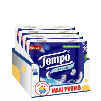 4 rotoli di carta igienica Tempo Comfort, 4 maxi rotoli