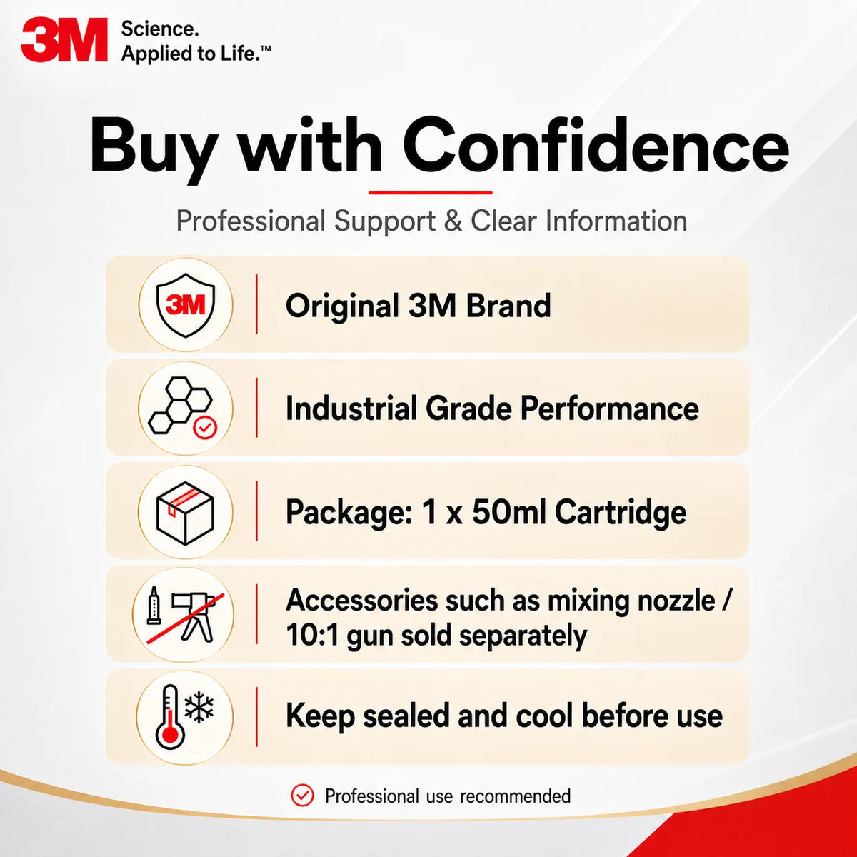 Adesivo Acrilico Originale 3M DP8005 Scotch-Weld, Colla Strutturale per Plastica PP PE HDPE TPO e Materie Plastiche a Bassa Energia Superficiale