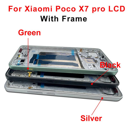 Display OLED da 6,67" per Xiaomi Poco X7 LCD 24095PCADG, display touch digitizer per Poco X7 Pro, schermo 2412DPC0AG, parti di assemblaggio