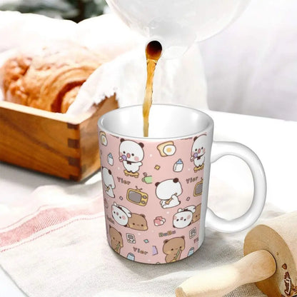 Tazze personalizzate per coppia Bubu Dudu Panda e Brownie Bear Tazza da caffè per tè al latte in ceramica fai-da-te
