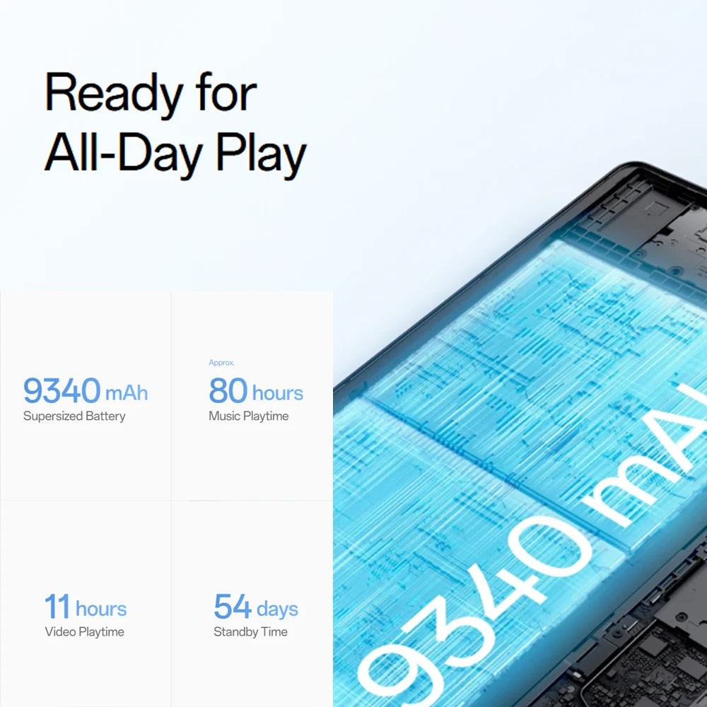 OnePlus Pad Lite Versione Globale Tablet 11" con Display a 90Hz per la Protezione degli Occhi, Batteria Super-Grande da 9340 mAh, MediaTek Helio G100