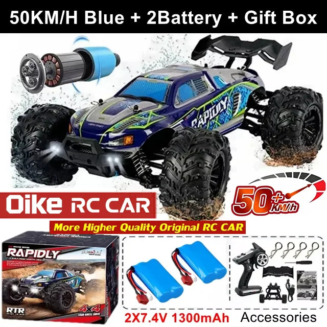 Auto radiocomandata Oike 4WD, fuoristrada 4x4, buggy ad alta velocità, camion super brushless, 50 o 80 km/h, auto da corsa con drift veloce, giocattolo, regalo