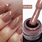 MEET ACROSS 7ml Gelatina Nuda Shimmer Base in gomma Gel Glitter Rosa Viola UV/LED Nail Art Vernis Gel Smalto per manicure Unghie FAI DA TE