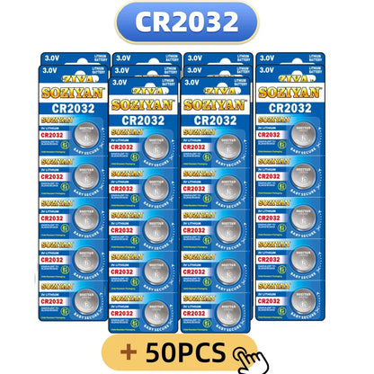 5-60 pezzi, batteria a bottone CR2032, batteria al litio 3V per orologi, giocattoli, calcolatrici, telecomandi per auto, batteria a forma di moneta.