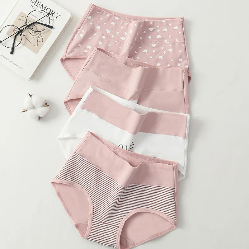 4PCS Mutandine da donna a vita alta Body Shaper Biancheria intima Mutande di cotone traspirante Plus Size M-5XL Slip dimagranti slip femminili