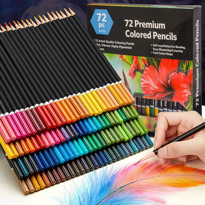 Set di Matite Colorate Professionali 72/120/180/260 Colori, Matite a Olio Non Tossiche per Disegno Artistico e Colorazione