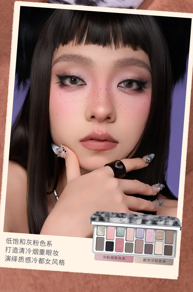 Qianyan Cheeryep Nuova Palette Ombretti 16 Colori Qianyan Glitter Camaleonte Opaco Perlescente Flash Plate Qian Yan Cowherd Sequins