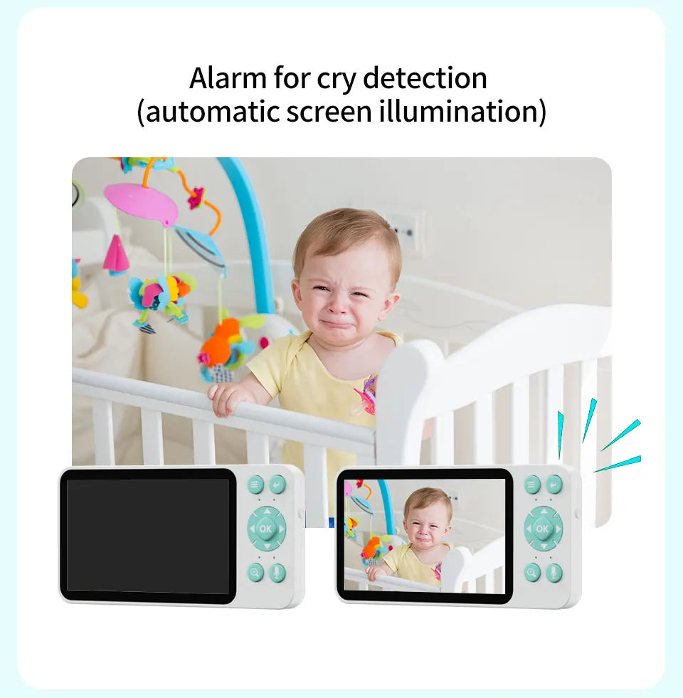 Danmini 2.4G 5 pollici Baby Monitor Tuya App Telecomando 1080P Videocamera Video Citofono bidirezionale Rilevazione movimento Monitor wireless