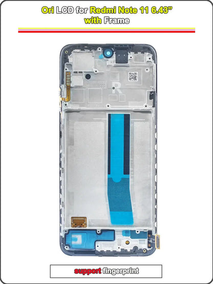 Display LCD da 6,43 pollici per Redmi Note 11 4G, ricambio digitalizzatore touchscreen per 2201117TY 2201117TG, schermo LCD con cornice