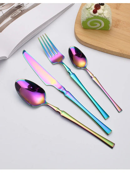 Set di posate in acciaio inossidabile da 30/40/60 pezzi, coltello, forchetta, cucchiaio da caffè, stoviglie, lavabili in lavastoviglie