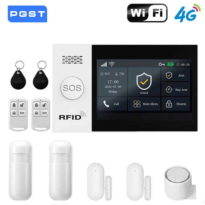 Sistema di allarme domestico wireless PGST, compatibile con Tuya, 4G/2G GSM WiFi, 433MHz, controllo da app, funziona con Alexa