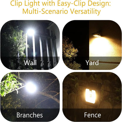 Clip su luci solari LED impermeabili per esterni Luci con sensore di movimento 3 modalità 3 modi di montaggio Illuminazione di sicurezza solare per recinzione