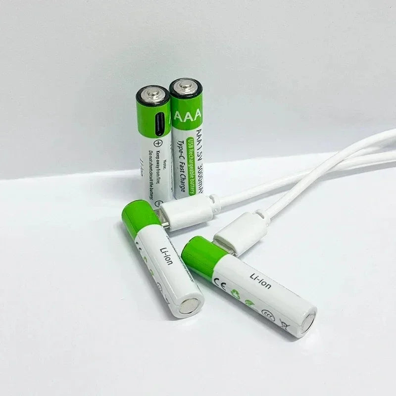 2026 NUOVA Batteria agli Ioni di Litio Tipo-C Ricaricabile ad Alta Capacità AA&AAA per Telecomando, Mouse, Giocattoli Elettrici