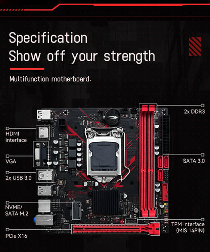 Scheda madre MACHINIST B75 X7 VB LGA1155 Supporto Dualchannel DDR3 RAM CoreI3/I5/I7 CPU 2/3Gen per computer da gioco USB3.0 SATA3.0