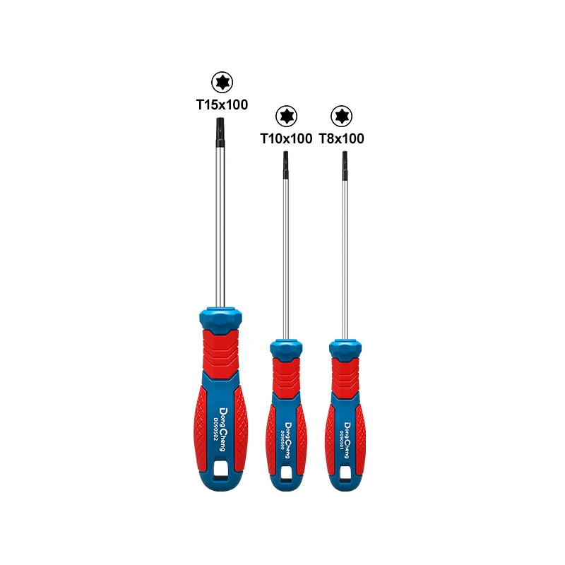 Set di Cacciaviti Torx T8 T10 T15 T20 T25 T27 T30 T40 in Cromo Vanadio con Punta Magnetica Antiruggine, Manico in TPR, Alta Coppia, Utensile a Stella