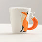 Tazza in Ceramica Creativa a Forma di Animale, Tazza da Caffè in Ceramica con Volpe Cartoon, Manico a Coda di Volpe, Tazze Personalizzate per Acqua