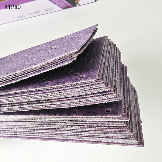 Carta vetrata ceramica viola lunga 70x420 mm per lucidatura e molatura auto floccaggio abrasivo 80-400 grana opzioni forniture per la cura dell'auto