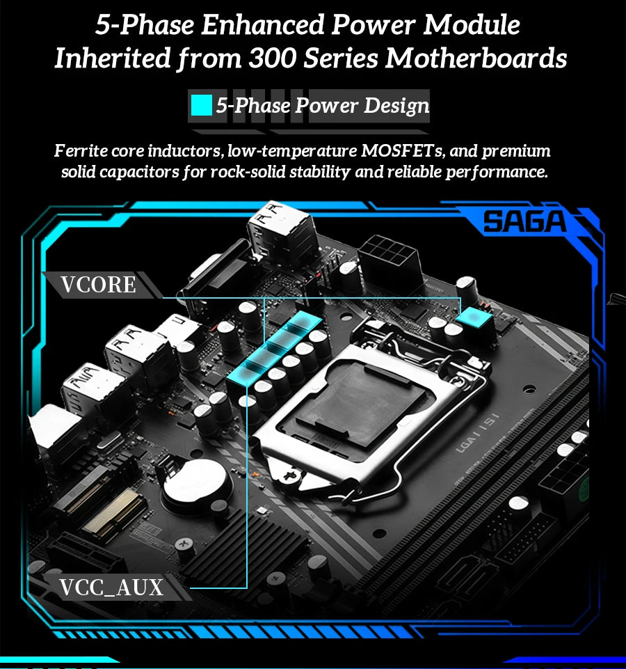 Scheda Madre SOYO H311M DDR3 per Gaming con CPU I3 6100, Memoria RAM 16G (8G*2), LGA1151, TPM2.0, Combo PC Desktop per Ufficio, PCIE3.0X16 VGA
