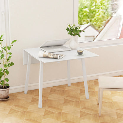Tavolo da Pranzo Pieghevole, Tavolo da Cucina, 2 Superfici Pieghevoli, 110 X 86 X 75 Cm, Bianco