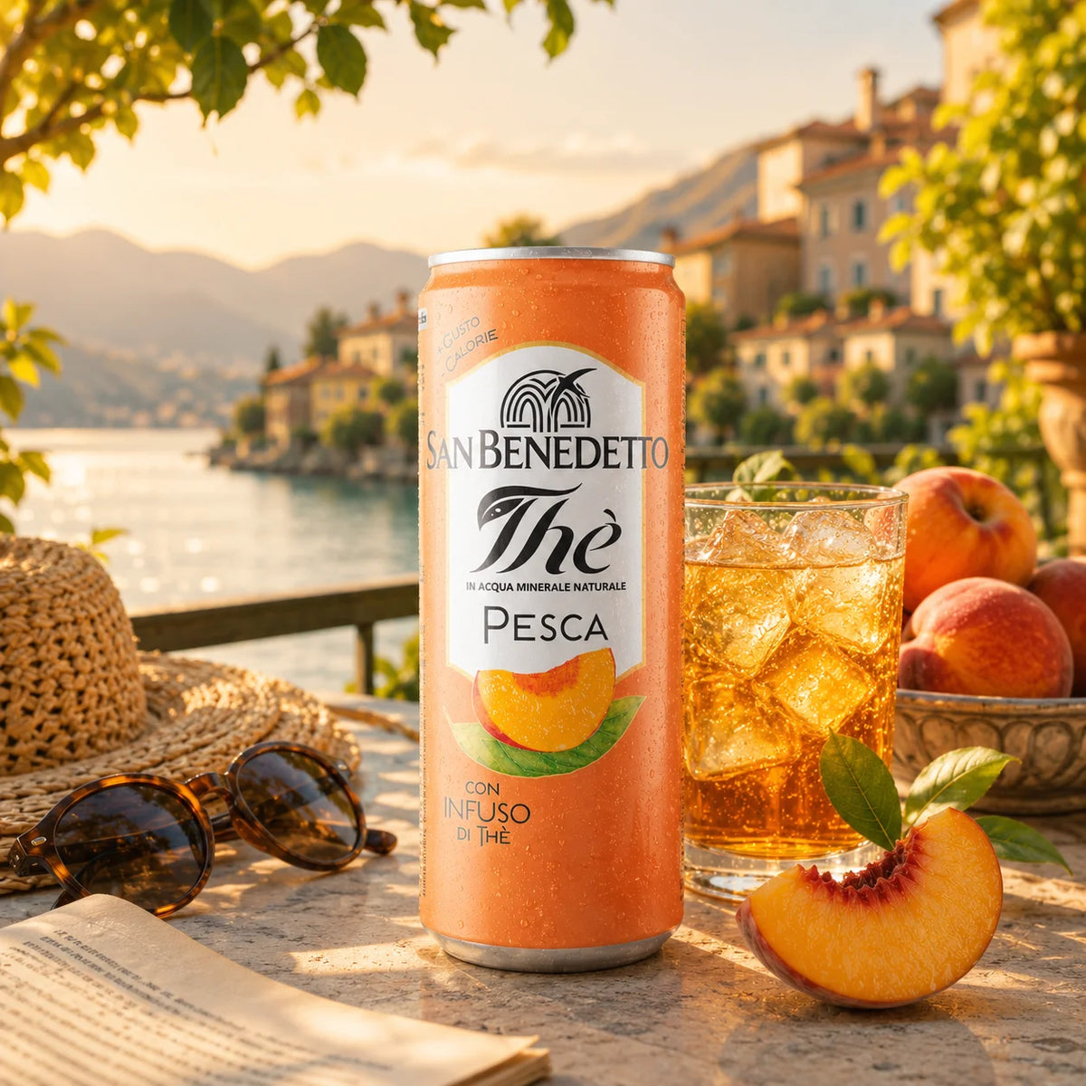 Tè alla Pesca San Benedetto - 24 Lattine x 330ml - Tè Freddo Rinfrescante con Acqua Minerale Naturale