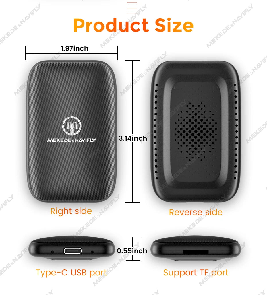 Mekede 2026 Android 2GB RAM CarPlay Wireless/Android Auto Wireless MINI BOX 3in1 CarPlay da Cablato a Wireless Portatile per YouTube Netflix Smart Box