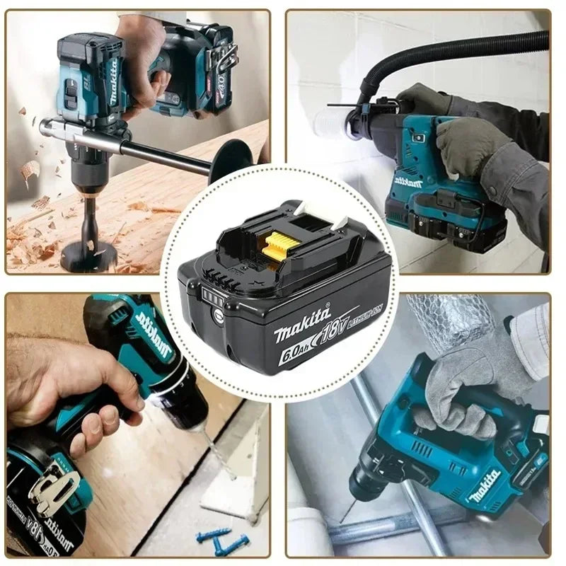 Batteria originale Makita 18V, 5Ah/6Ah, agli ioni di litio, per Makita BL1830, BL1815, BL1860, BL1840. Batteria di ricambio per utensili elettrici Makita.