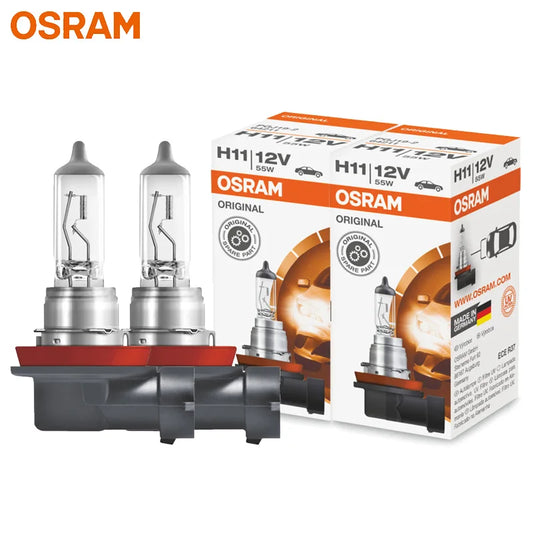 OSRAM 2 pz H11 12 V 55 W 3200 K 64193 PGJ19-2 Linea Originale Pezzi di Ricambio Faro Auto Standard Alogeno Fascio Alto Basso Germania, Coppia