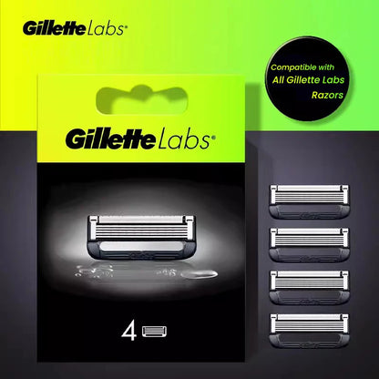Lame di ricambio Gillette Labs Aurora Series, lamina ultra sottile a 5 strati, 4 pezzi per rasoio Gillette Labs