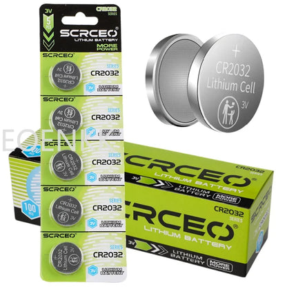 Batteria al litio CR2032 3V da 50-500 pezzi, batteria a bottone CR 2032 per orologi, giocattoli, calcolatrici, telecomandi auto, pile a bottone