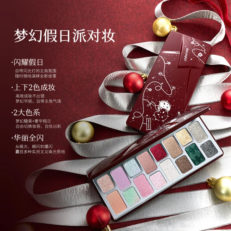 Qianyan Cheeryep Nuova Palette Ombretti 16 Colori Qianyan Glitter Camaleonte Opaco Perlescente Flash Plate Qian Yan Cowherd Sequins
