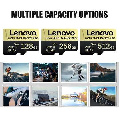 Scheda di memoria flash Lenovo ad alta velocità, tipo TF Micro SD, classe U3, velocità V60, classe A2, disponibile in versioni da 1 TB, 512 GB e 64 GB, compatibile con Nintendo Switch, fotocamere e per la registrazione di v
