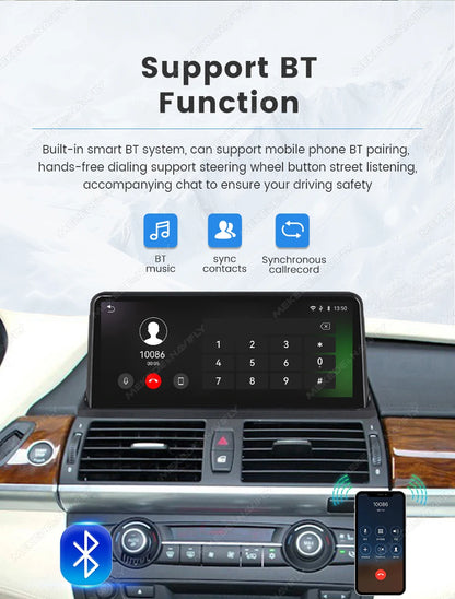Sistema multimediale intelligente per auto con schermo QLED da 10,25 pollici, Linux, CarPlay wireless, Android Auto, per BMW E90 E91 E92 E93 2005-2012, con WiFi, BT, navigazione GPS e autoradio.