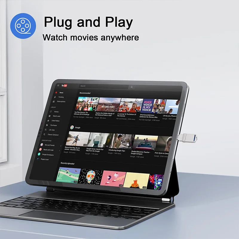 Lenovo Mini, chiavetta USB 3.0 ad alta velocità, in metallo, con interfaccia doppia, capacità 1 TB, 512 GB, 256 GB, adatta per dispositivi Android e laptop.