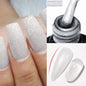 MEET ACROSS 7ml Gelatina Nuda Shimmer Base in gomma Gel Glitter Rosa Viola UV/LED Nail Art Vernis Gel Smalto per manicure Unghie FAI DA TE