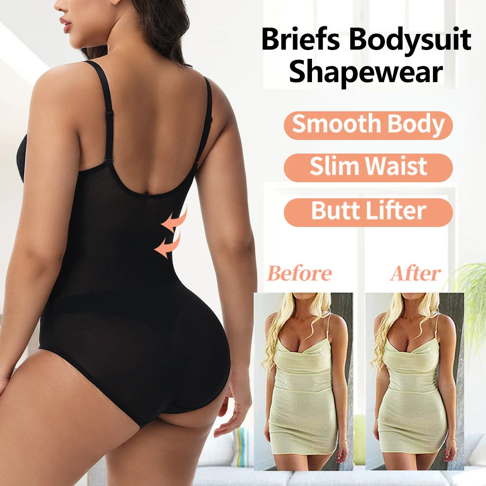 Body modellante in pizzo da donna con ferretto, controllo della pancia, modellante per tutto il corpo, corsetto con scollo a V, top, tuta, slip, lingerie, abbigliamento sexy
