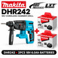 Trapano a percussione rotante senza fili Makita DHR242 18V, capacità per calcestruzzo 24mm, SDS Plus 4700 IPM 2.0J, utensile da costruzione per impieghi gravosi a 3 modalità, compatibile con BL1860B BL1850B BL1815, spedizio