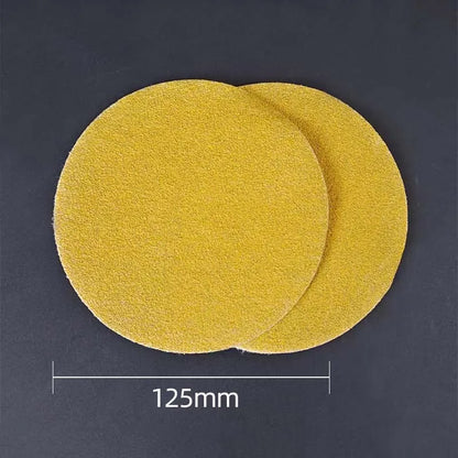 Carta vetrata per molatura a secco da 5 pollici Carta vetrata gialla con disco floccato da 125 mm senza fori per levigare e lucidare