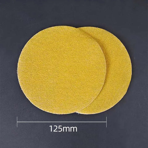 Carta vetrata per molatura a secco da 5 pollici Carta vetrata gialla con disco floccato da 125 mm senza fori per levigare e lucidare