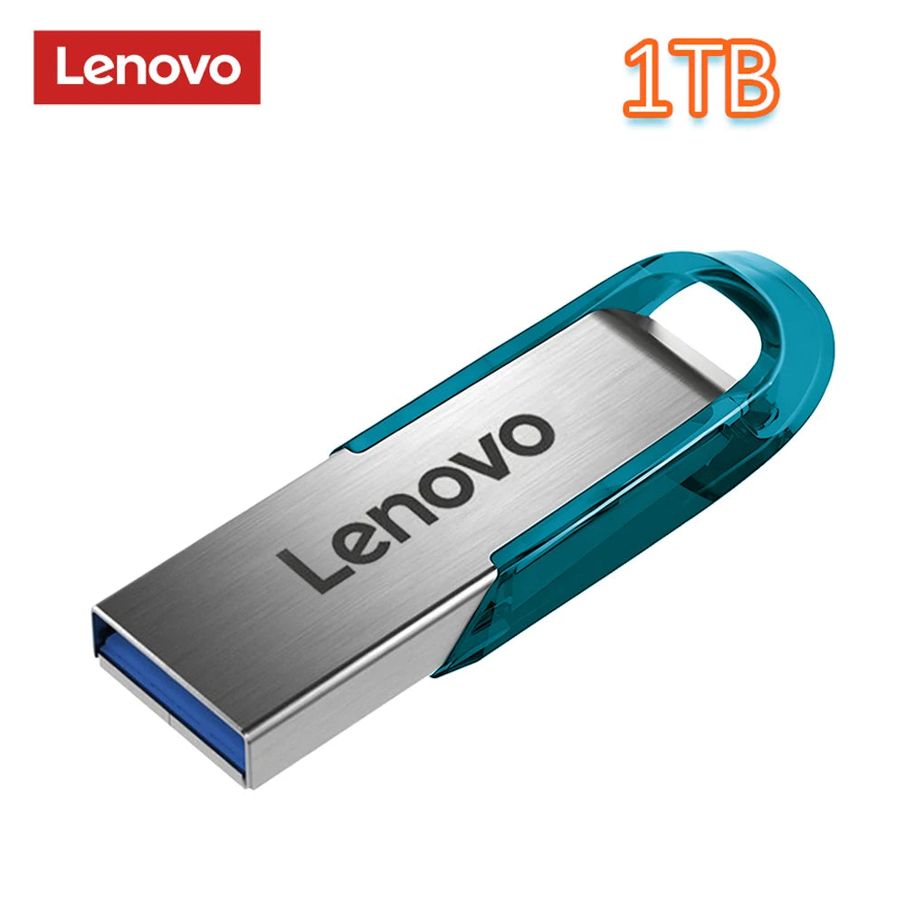 Chiavetta USB 3.0 ad alta velocità Lenovo - Chiavetta portatile in metallo, disponibile in diverse capacità: 256 GB, 1 TB, 128 GB, 64 GB, 512 GB, per l'archiviazione di dati.
