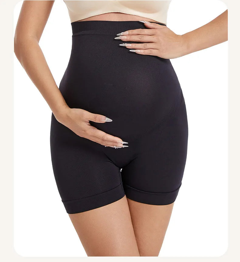 Pantaloni premaman senza cuciture a vita alta Donne incinte Comode mutandine di sicurezza Mutandine da donna Gravidanza Leggings corti Intimo