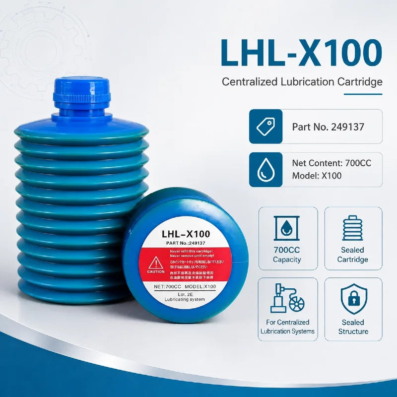 Cartuccia di Grasso LUBE LHL-X100-7 249137 per Macchine CNC, Lubrificazione Centralizzata, Guide Lineari e Viti a Ricircolo di Sfere 700CC