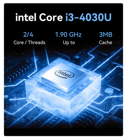Mini PC MLLSE M2 con Intel Core i3-4030U, 8GB di RAM DDR3, SSD da 128GB, Wi-Fi 5, Bluetooth 4.2, Windows 10 , Mini Computer Desktop